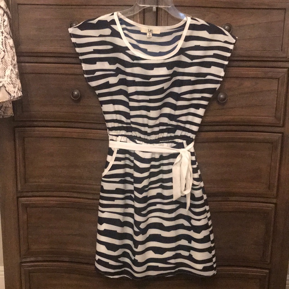 Navy blue striped dress